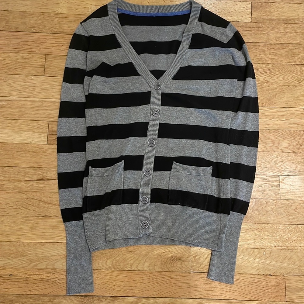 Stripped Black and Grey Cardigan